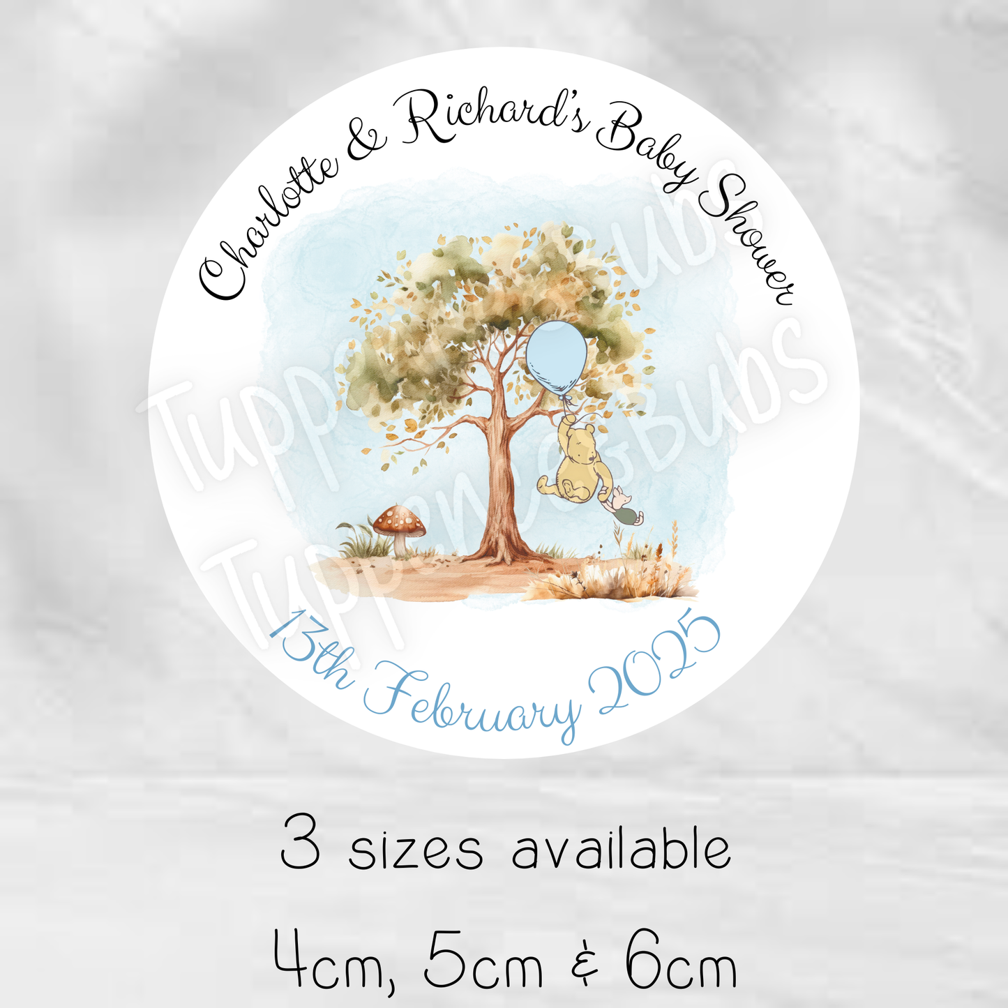 Pooh Inspired Stickers - Pink & Blue