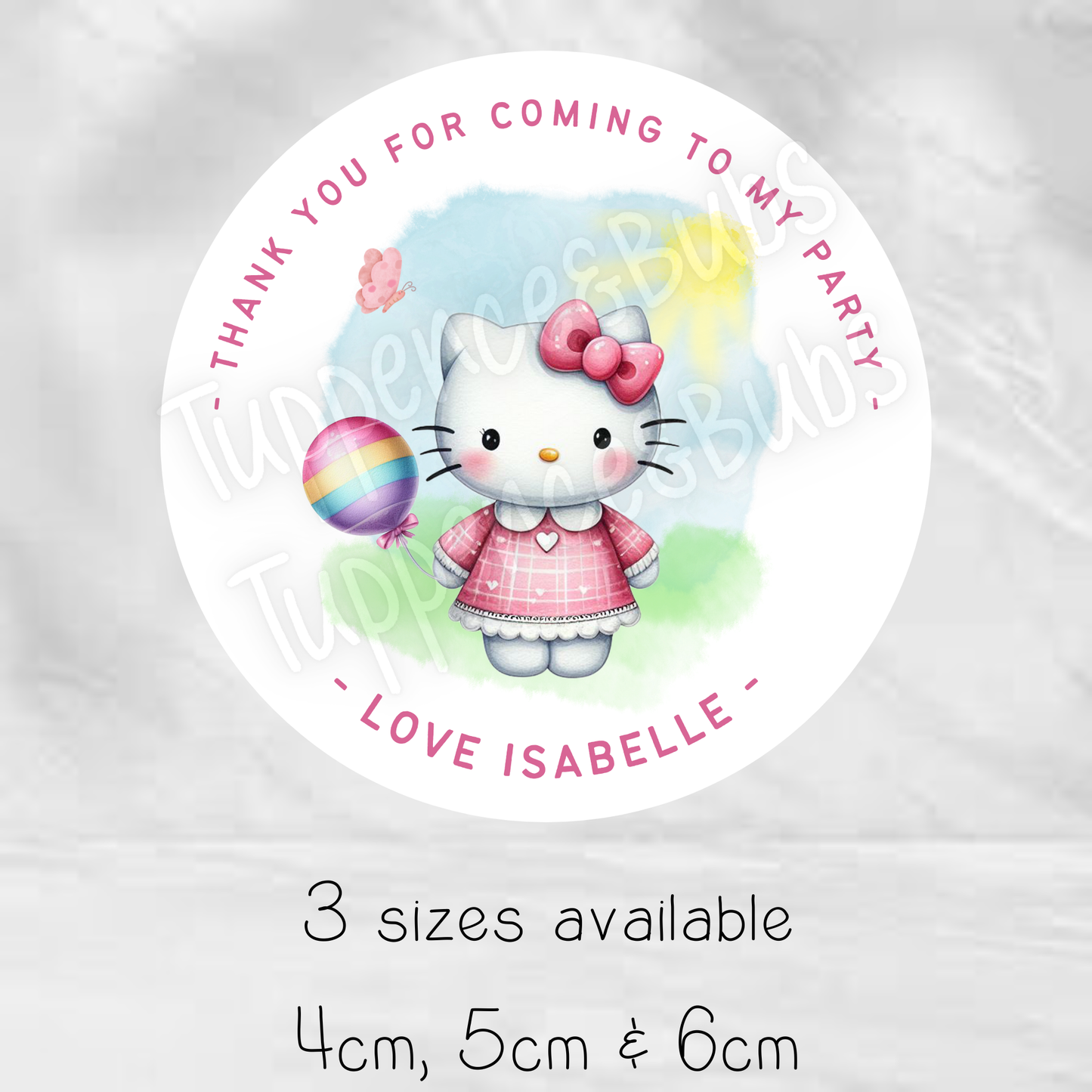 Kitty Inspired Party Stickers