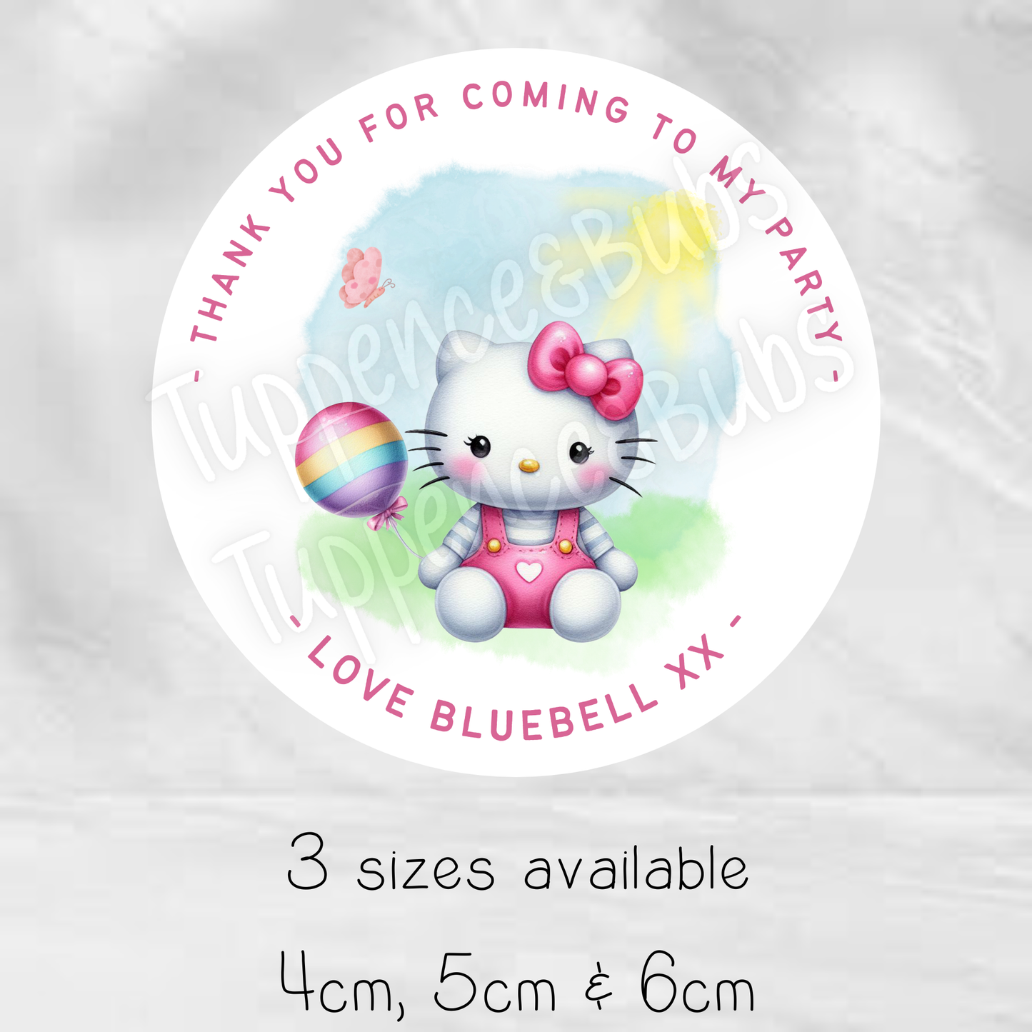 Kitty Inspired Party Stickers