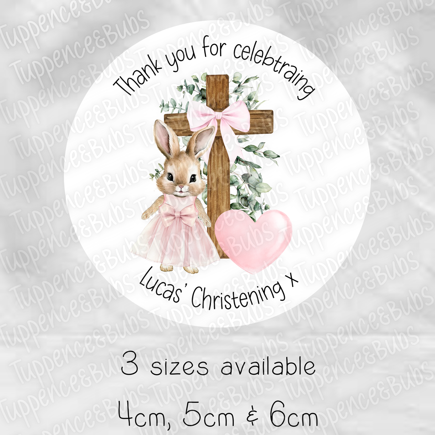 Bunny/Rabbit Christening Stickers - 6 Designs