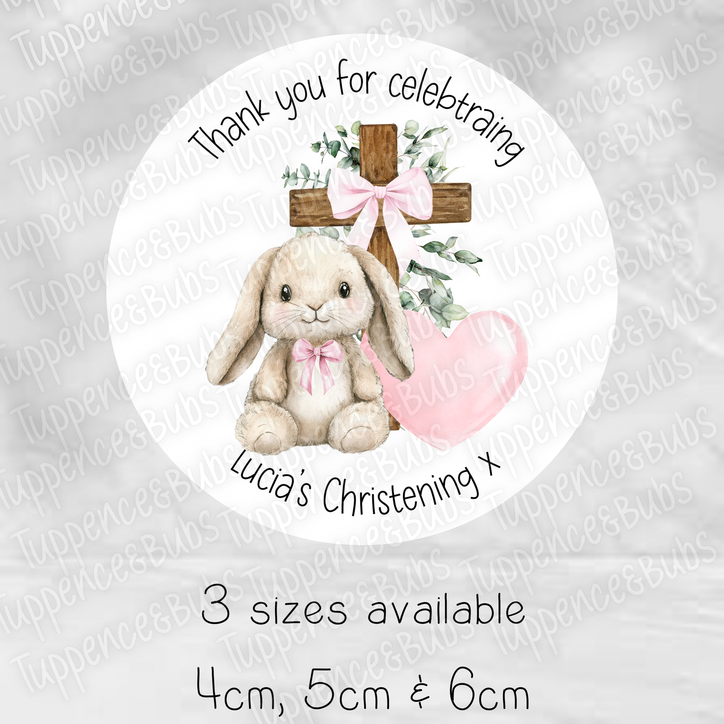 Bunny/Rabbit Christening Stickers - 6 Designs