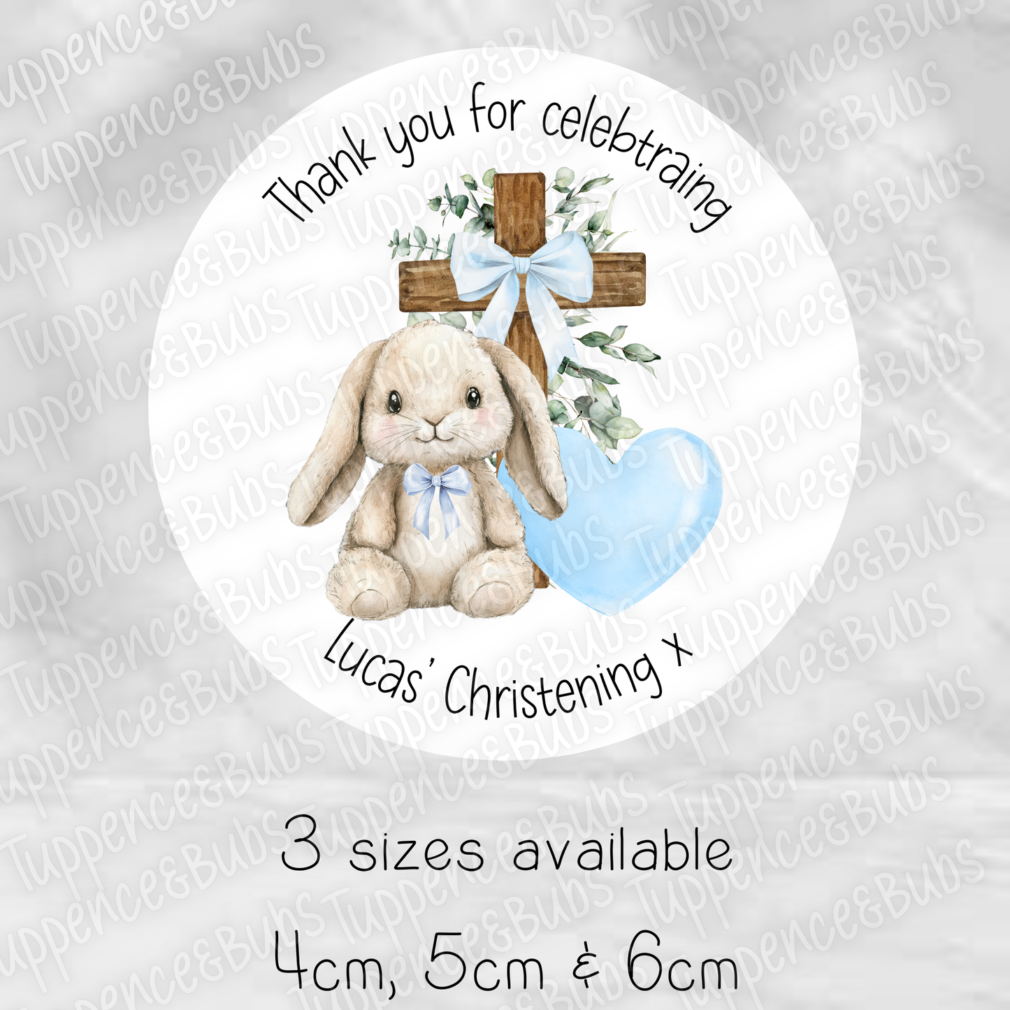 Bunny/Rabbit Christening Stickers - 6 Designs