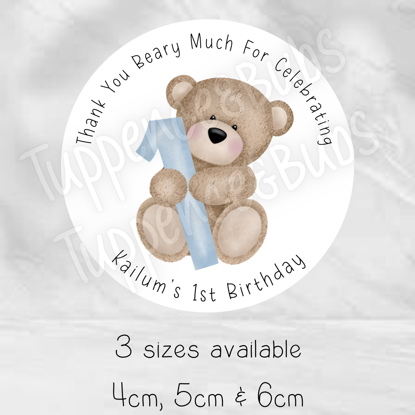 Cute Teddy Bear Themed Stickers - 3 Colours Available