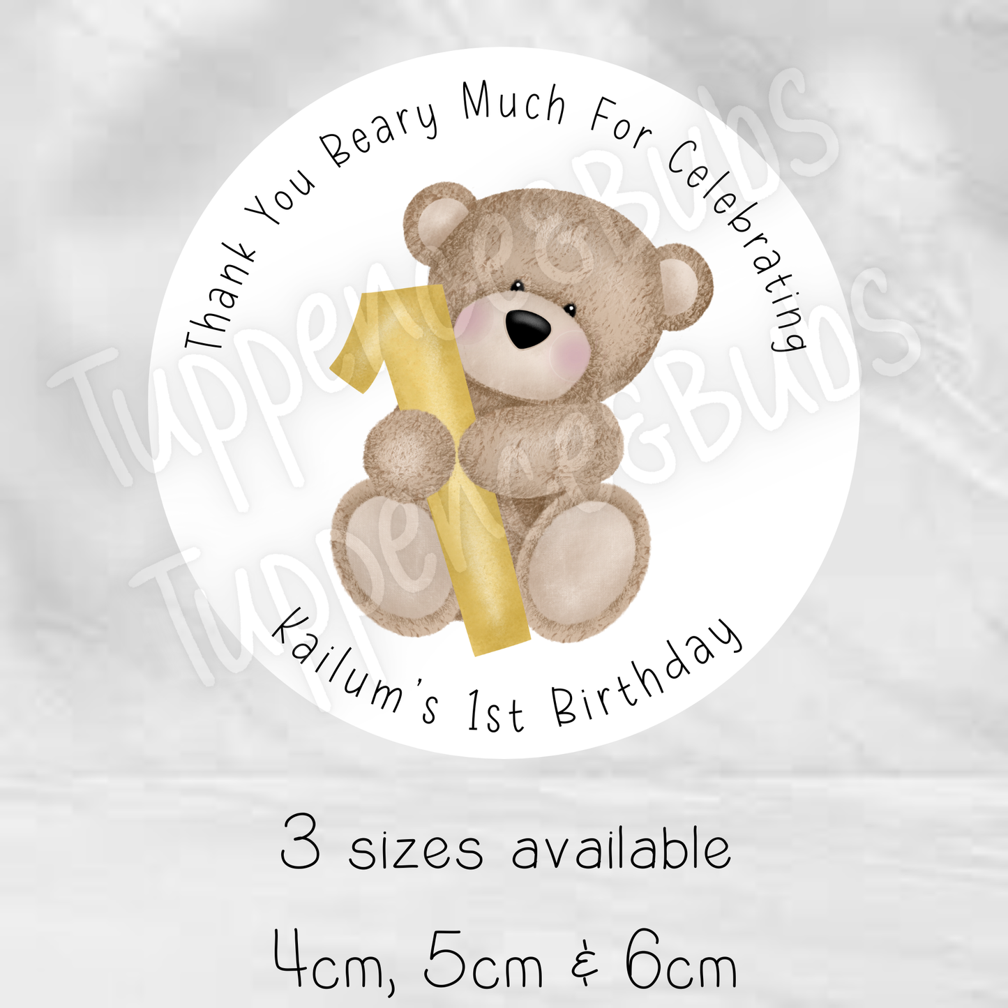 Cute Teddy Bear Themed Stickers - 3 Colours Available