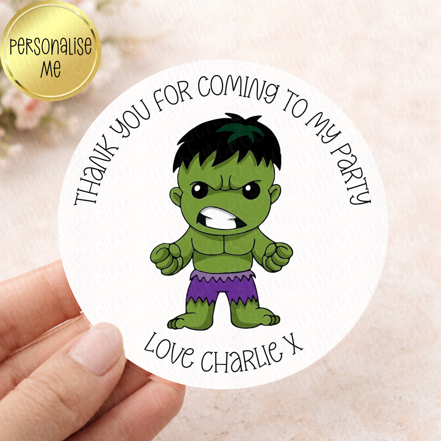 Hulk Inspired Stickers - Any Name - Any Wording