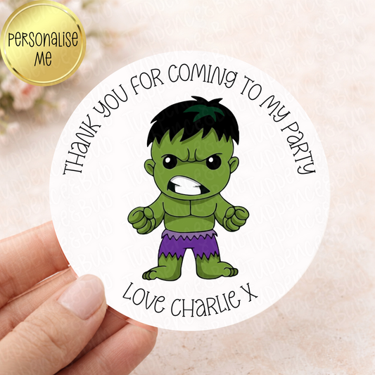 Hulk Inspired Stickers - Any Name - Any Wording