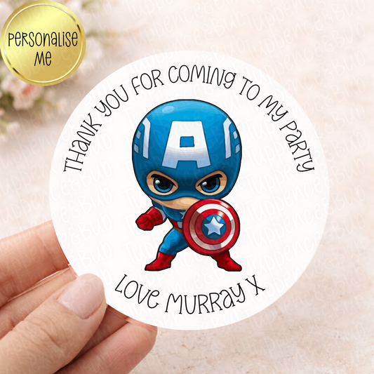 Captain Inspired Party Stickers