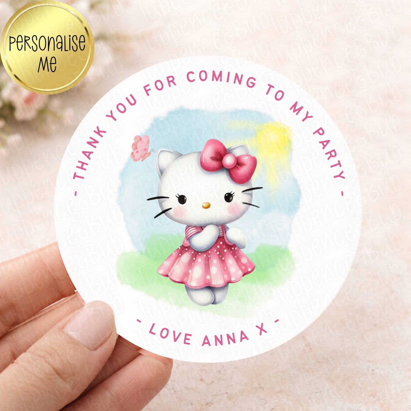 Kitty Inspired Party Stickers