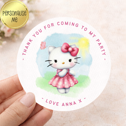 Kitty Inspired Party Stickers