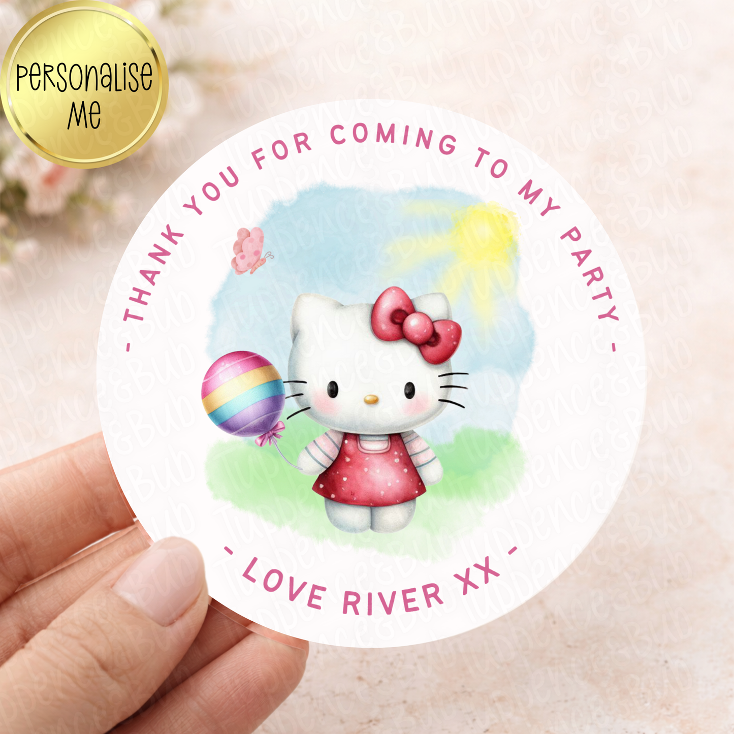 Kitty Inspired Party Stickers