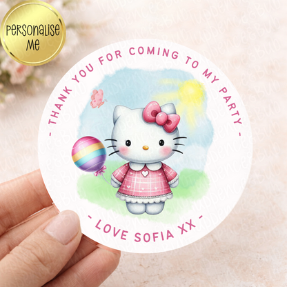 Kitty Inspired Party Stickers
