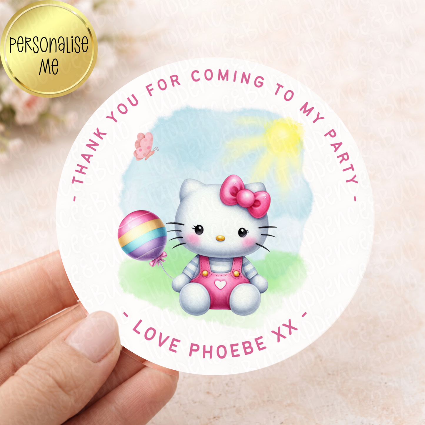 Kitty Inspired Party Stickers