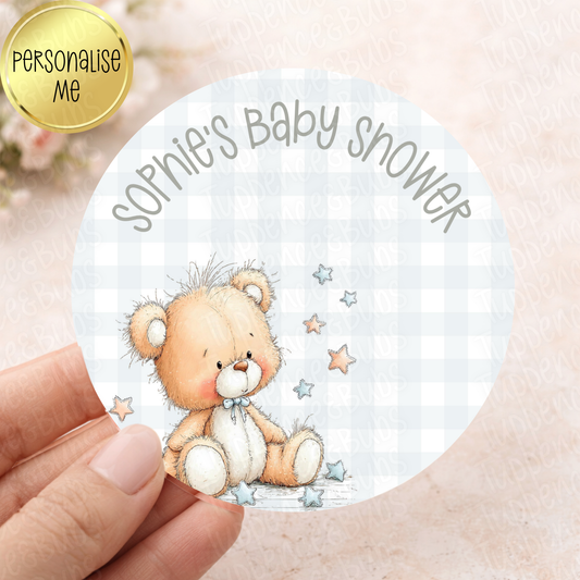 Bear Themed Baby Shower/Gender Reveal Stickers