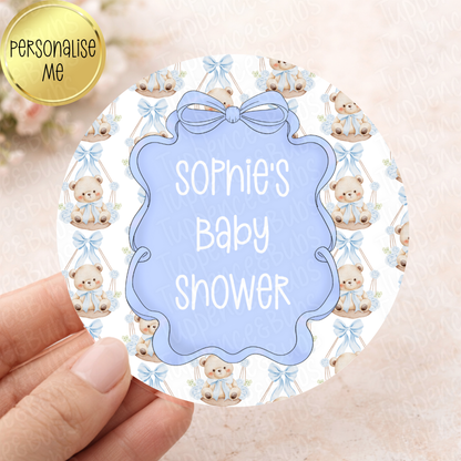 Pink or Blue Bear Baby Shower/Gender Reveal Stickers