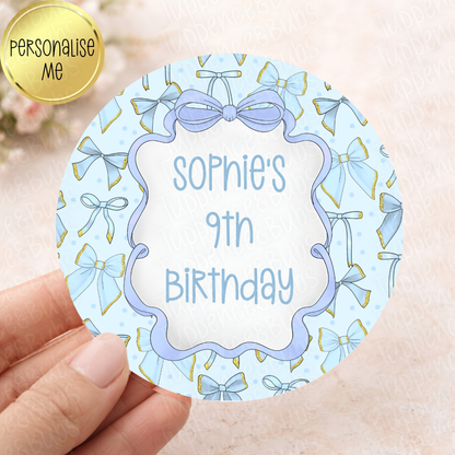 Blue Bow Themed Stickers