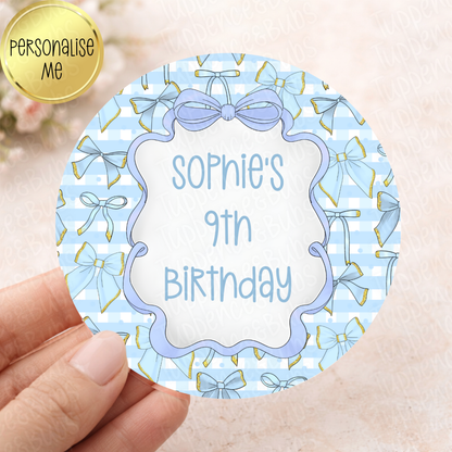 Blue Bow Themed Stickers