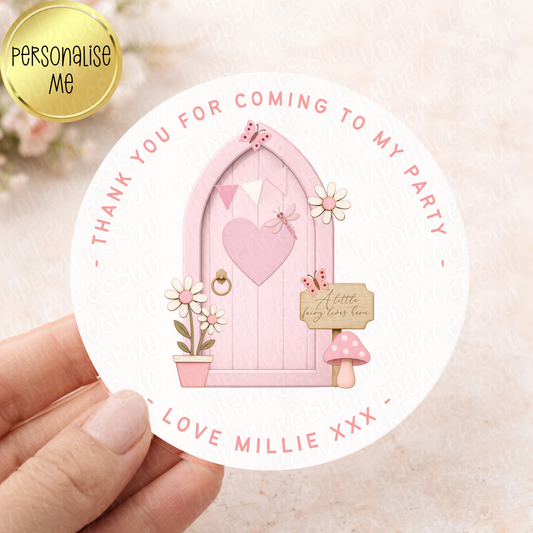 Pink Fairy Door Themed Stickers