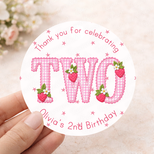 Strawberry Themed Age Stickers