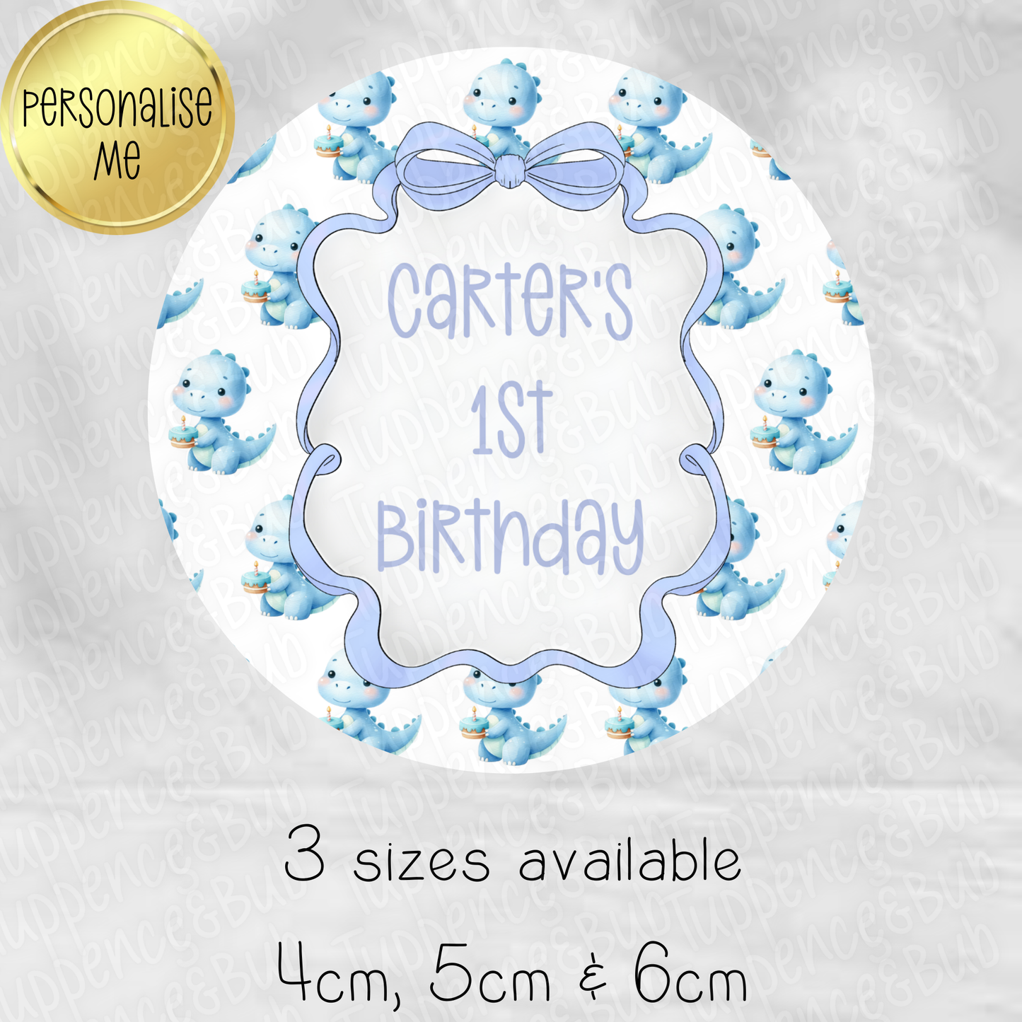 Blue Dinosaur Themed Stickers