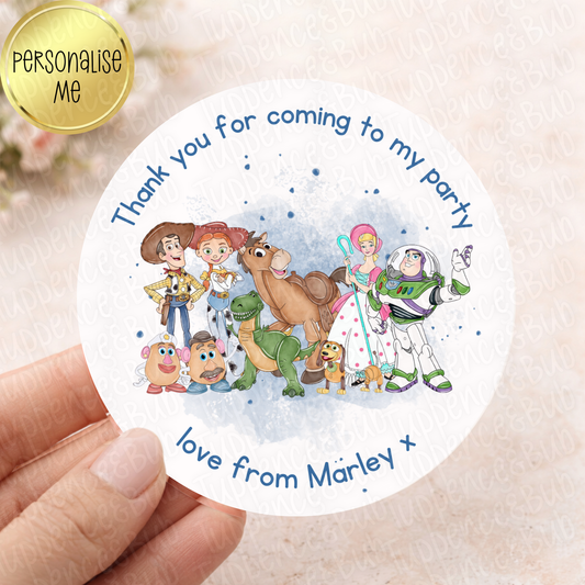 Toy Story Inspired Stickers - Blue Background