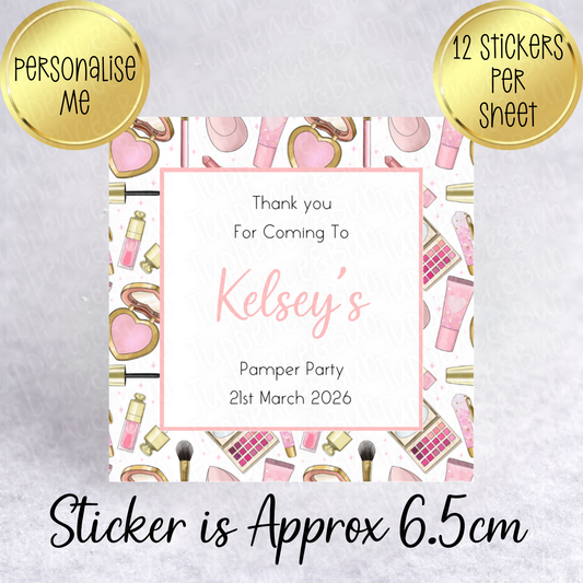 Make Up Themed Stickers - Square