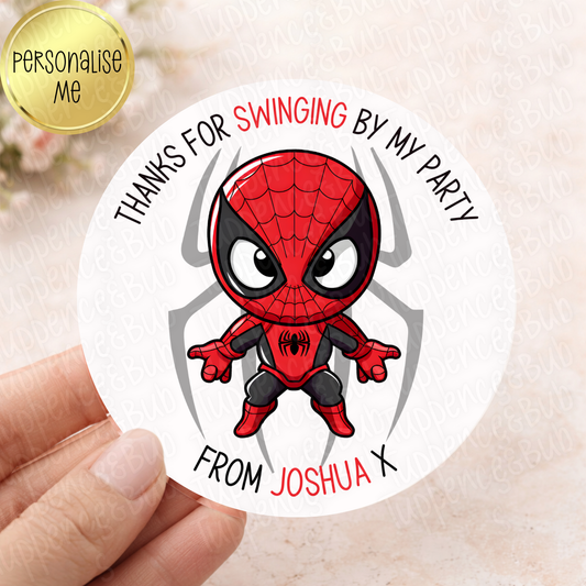 Spiderman Inspired Stickers - Any Name - Any Wording