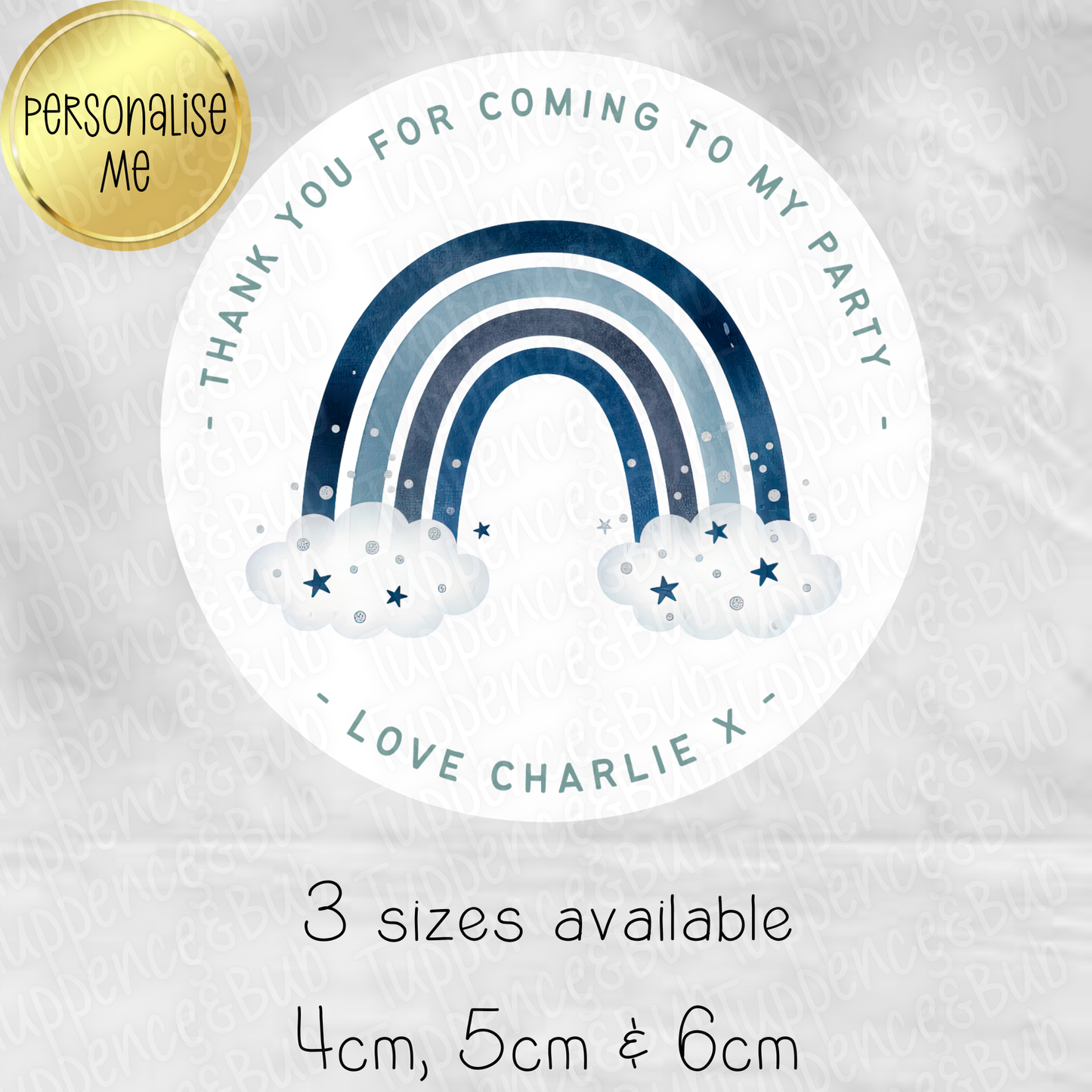 Blue Rainbow Themed Stickers