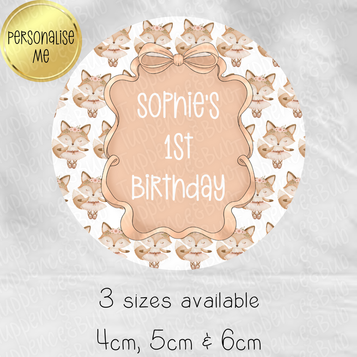 Mouse/Fox Ballerina Themed Stickers