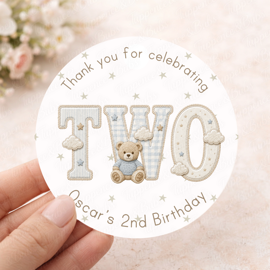 Blue Cloud Bear Themed Stickers