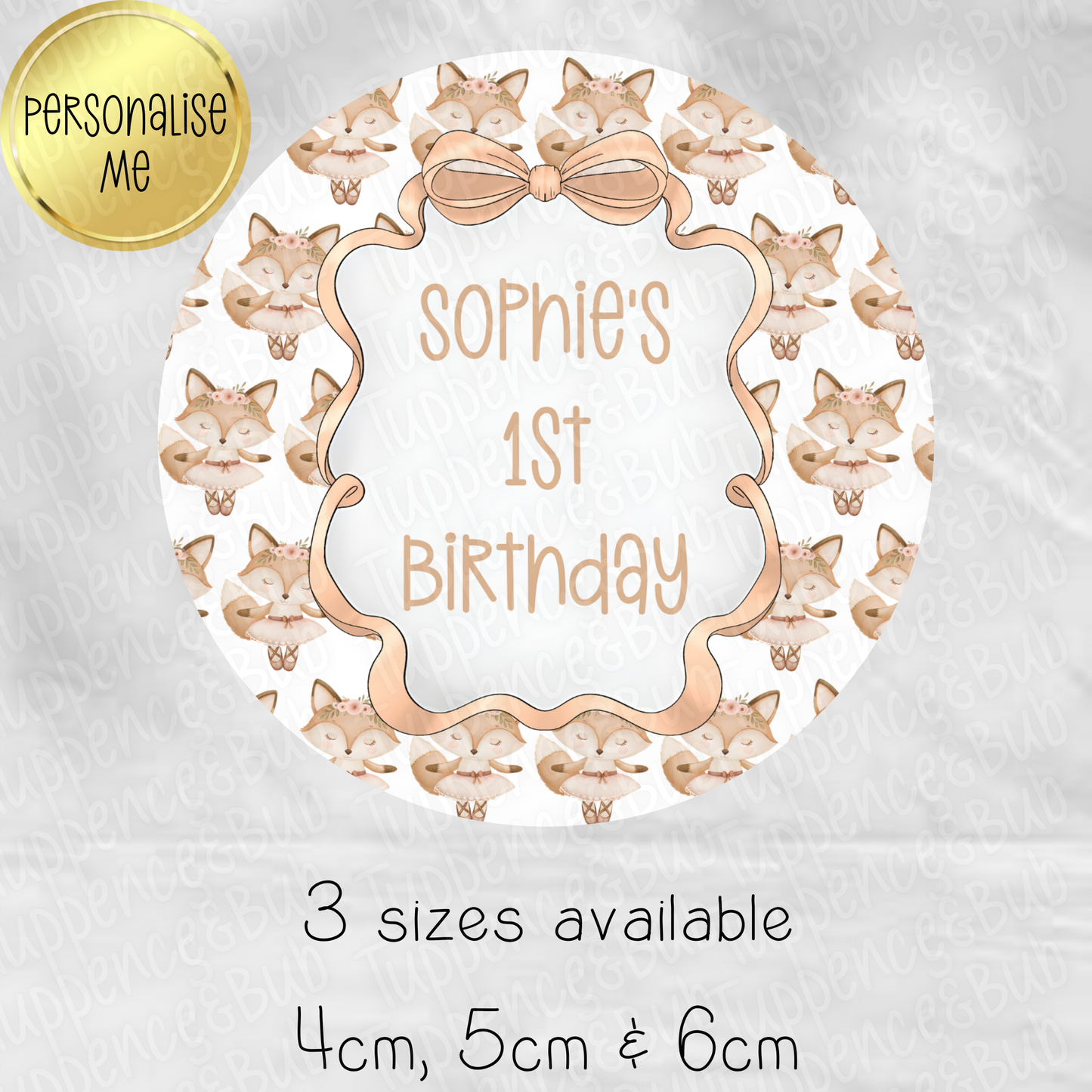 Mouse/Fox Ballerina Themed Stickers