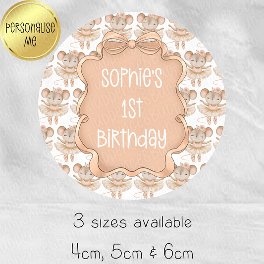 Mouse/Fox Ballerina Themed Stickers