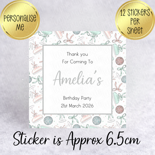 Cocktail Themed Stickers, Square