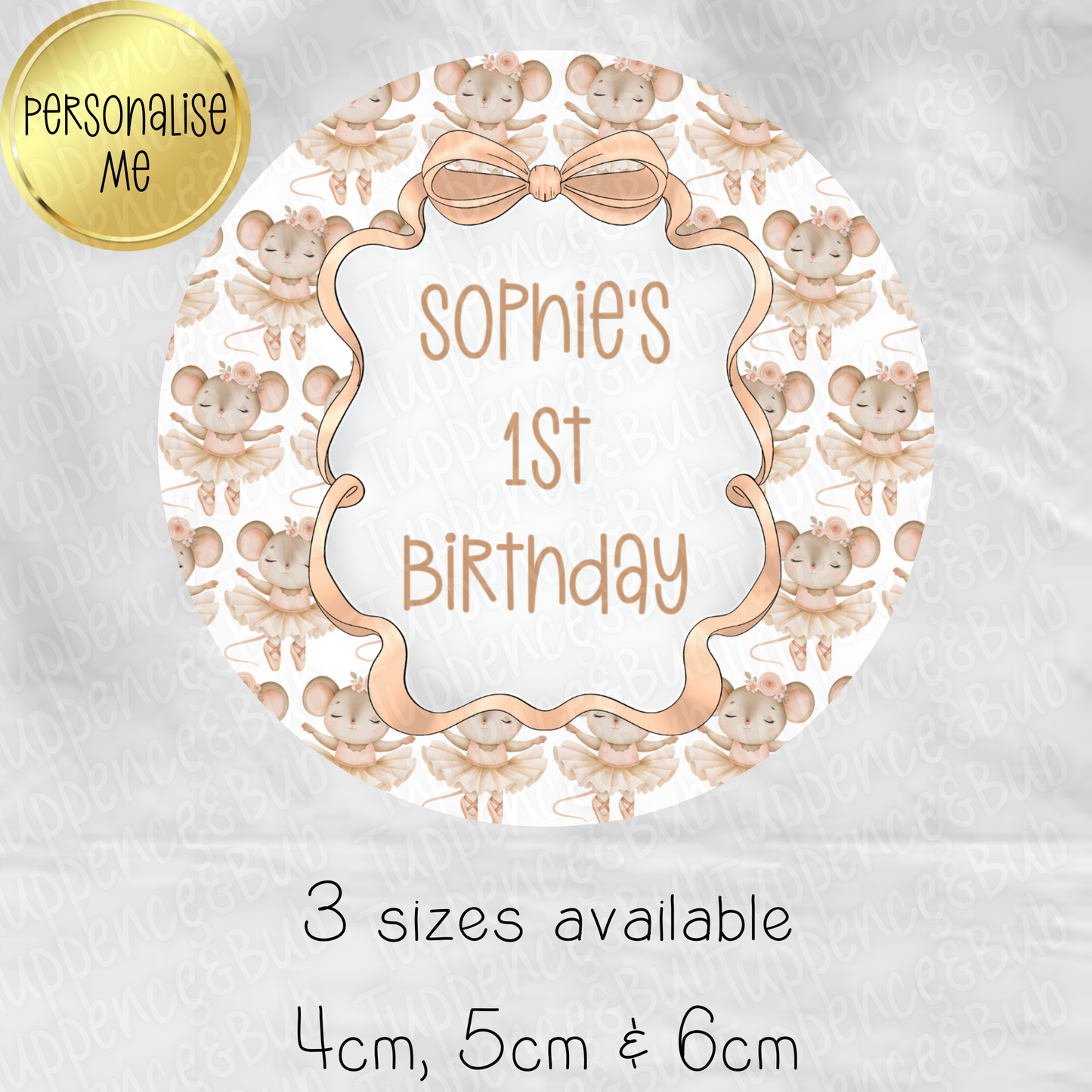 Mouse/Fox Ballerina Themed Stickers