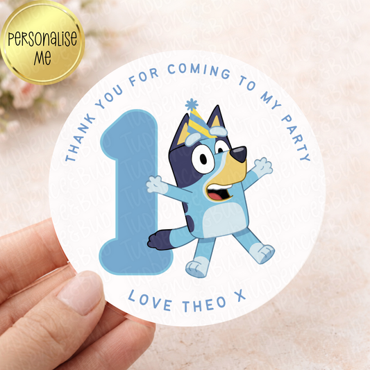 Blue Dog Number Inspired Stickers
