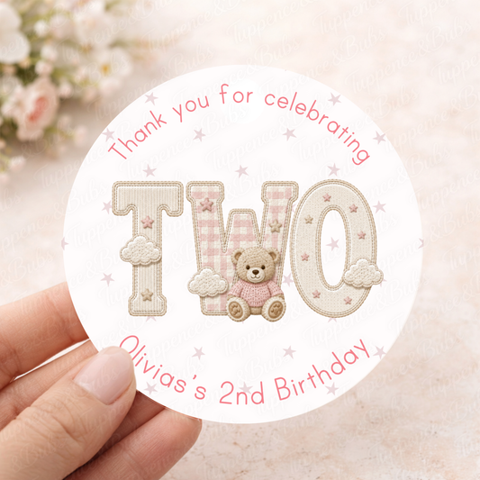 Pink Cloud Age Bear Stickers