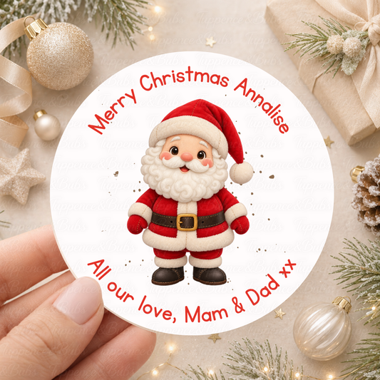 Personalised Cute Santa Christmas Stickers