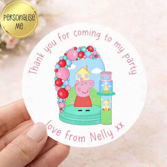 Pig Inspired Birthday Stickers