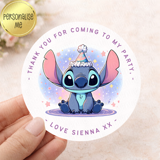 Stitch Themed Personalised Stickers