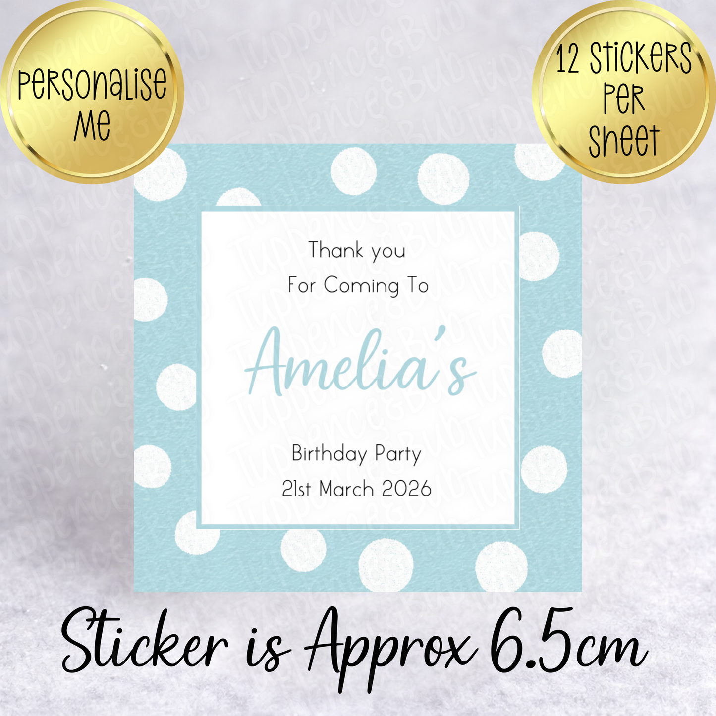 Polka Dot Themed Sticker - Square