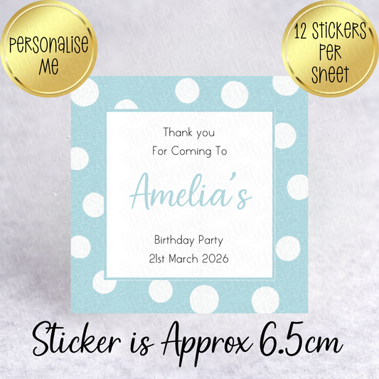 Polka Dot Themed Sticker - Square