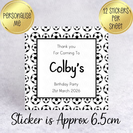 Football Themed, Square Stickers