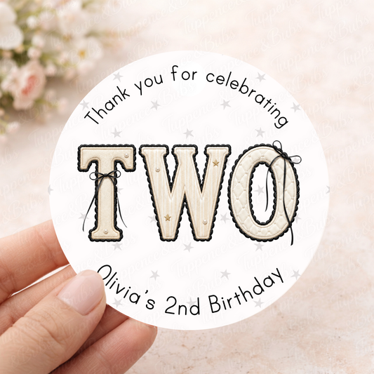 Cream & Black Bow Themed Stickers