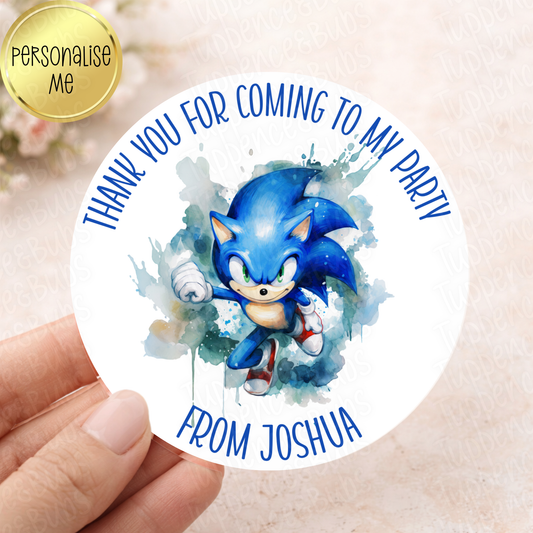 Sonic Inspired Stickers - Perfect for Party Bags & Sweet Cones