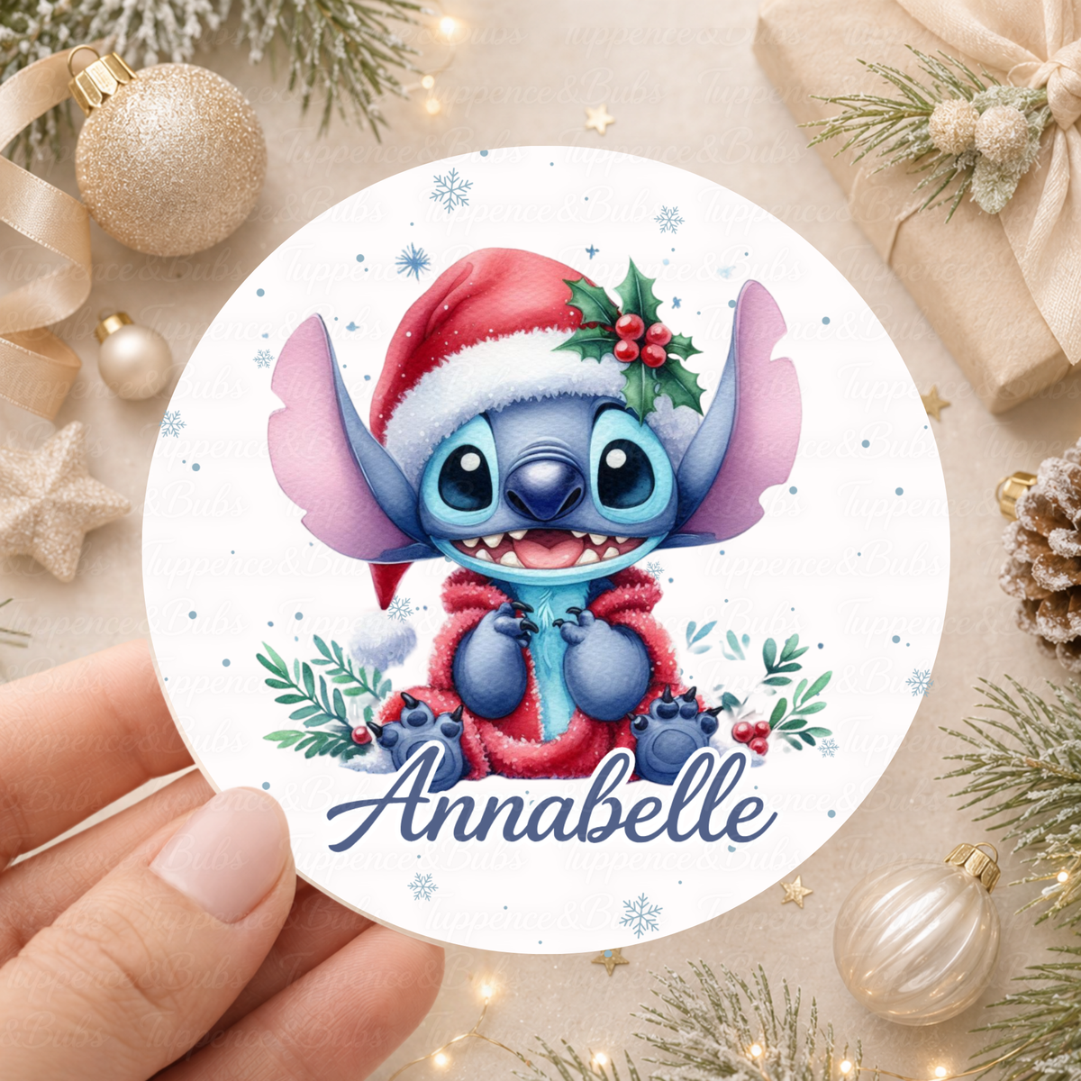 Personalised Stitch Christmas Stickers