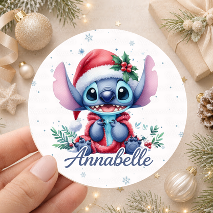 Personalised Stitch Christmas Stickers