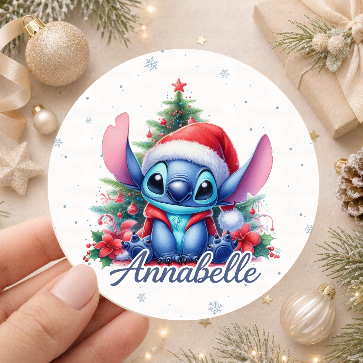 Personalised Stitch Christmas Stickers