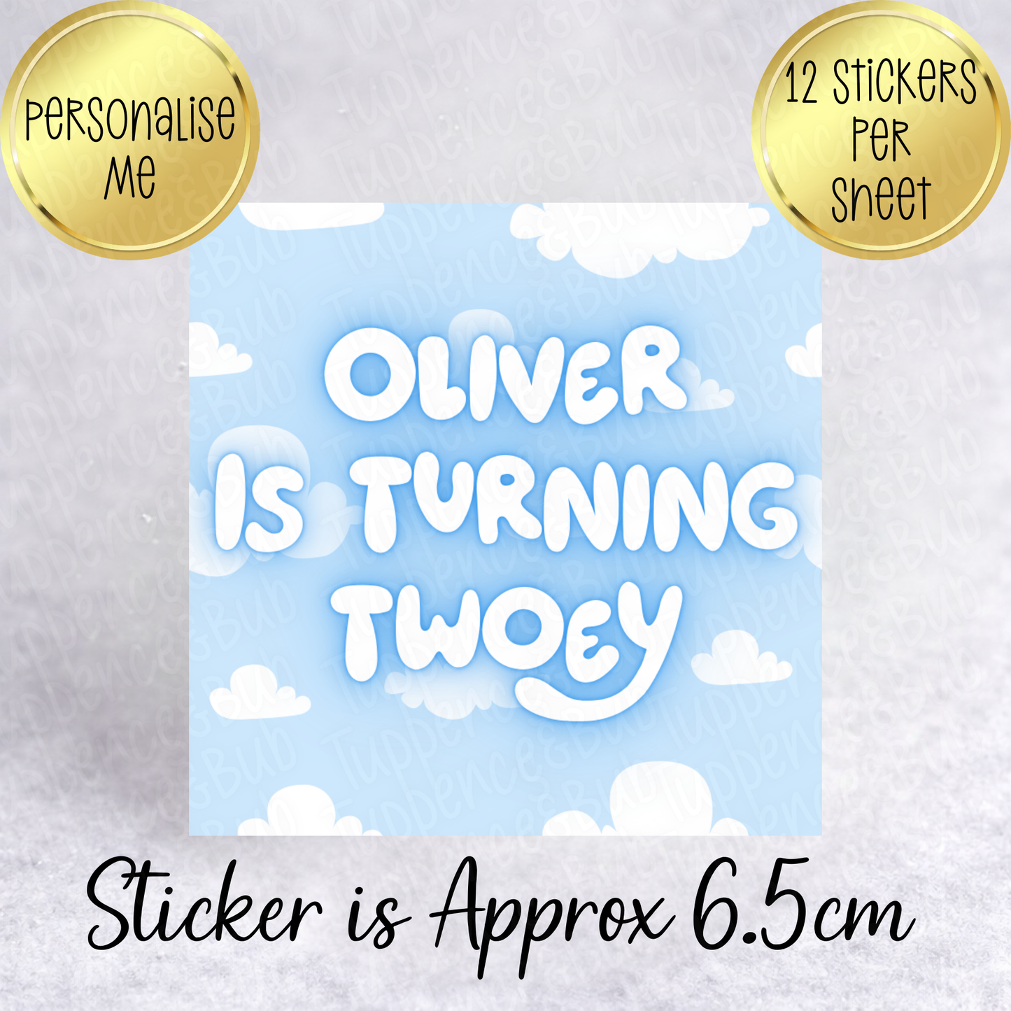 Bluey Inspired Square Stickers