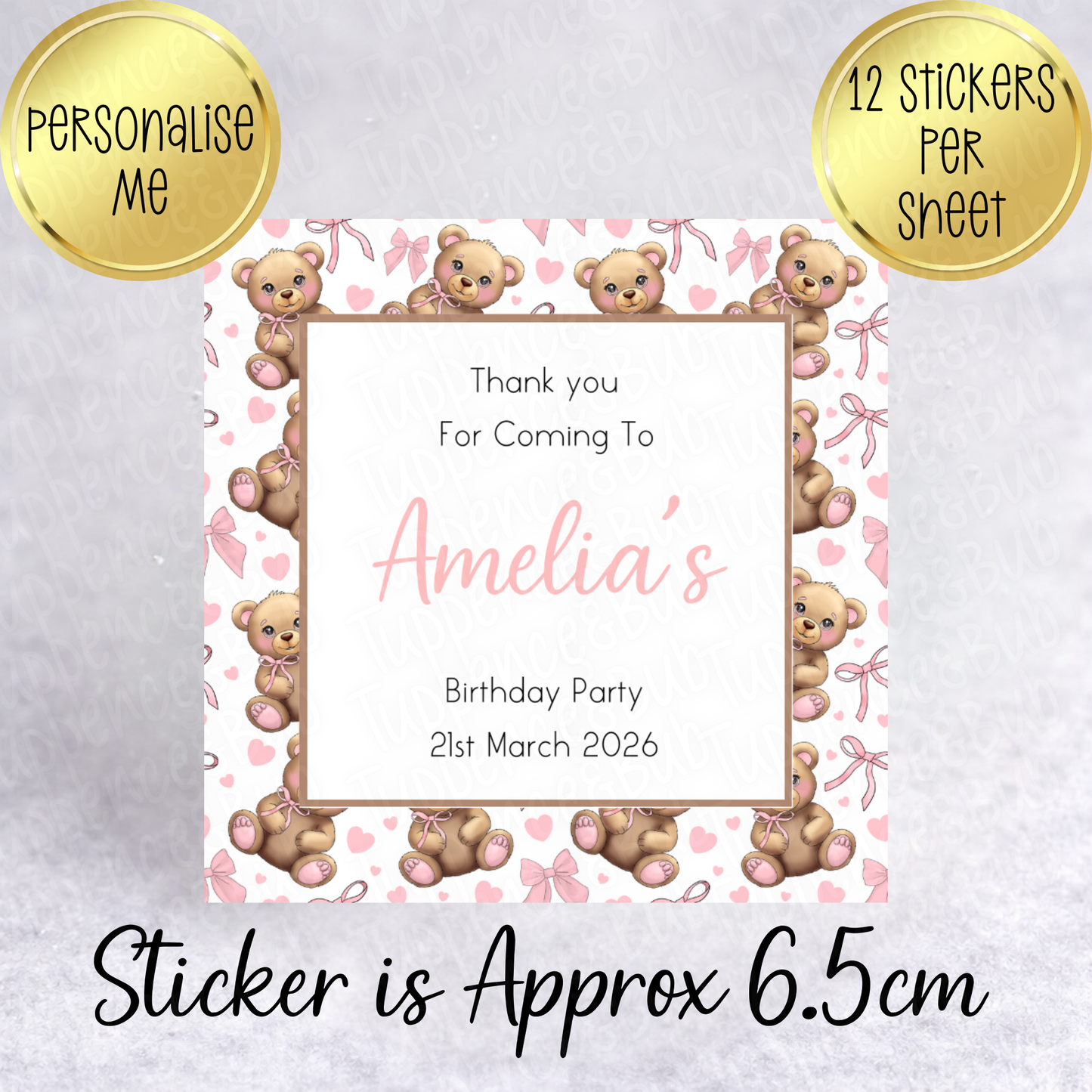 Bear Themed, Square Stickers