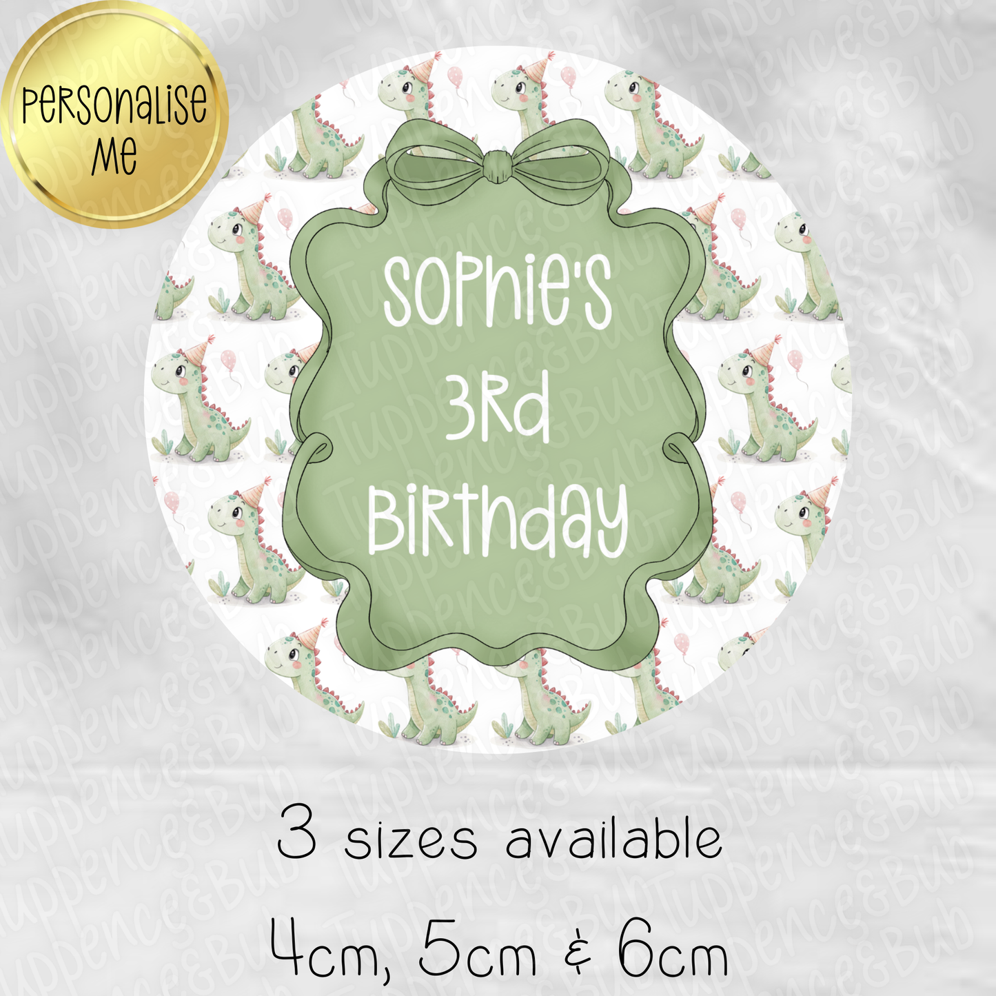 Pastel Green Dinosaur Themed Stickers