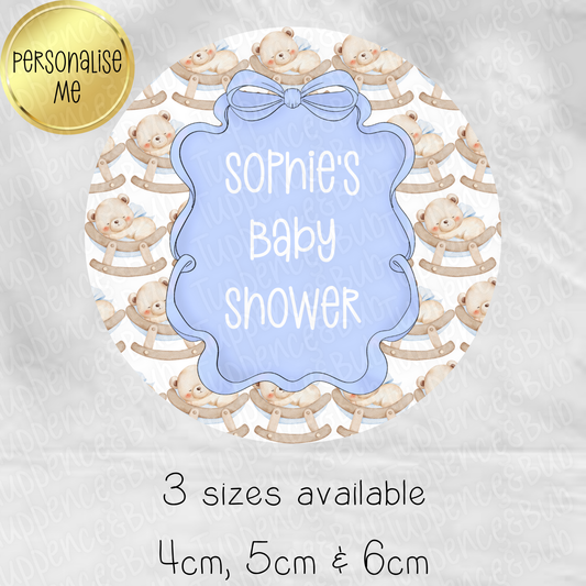 Blue Bear Gender Reveal/Baby Shower Stickers